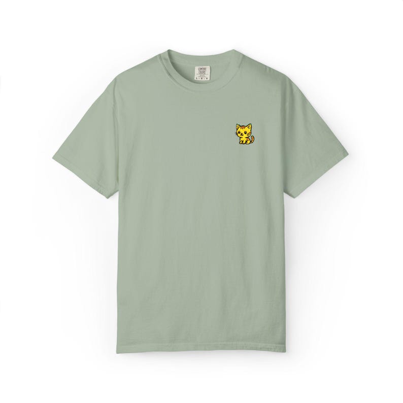 Embroidered Pocket Cat T-Shirt: Unisex Cotton Graphic Tee image 4