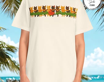 Hula Cat T-Shirt: Hawaiian Graphic Tee - Tropical Aloha Shirt