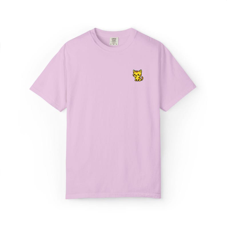 Embroidered Pocket Cat T-Shirt: Unisex Cotton Graphic Tee image 7