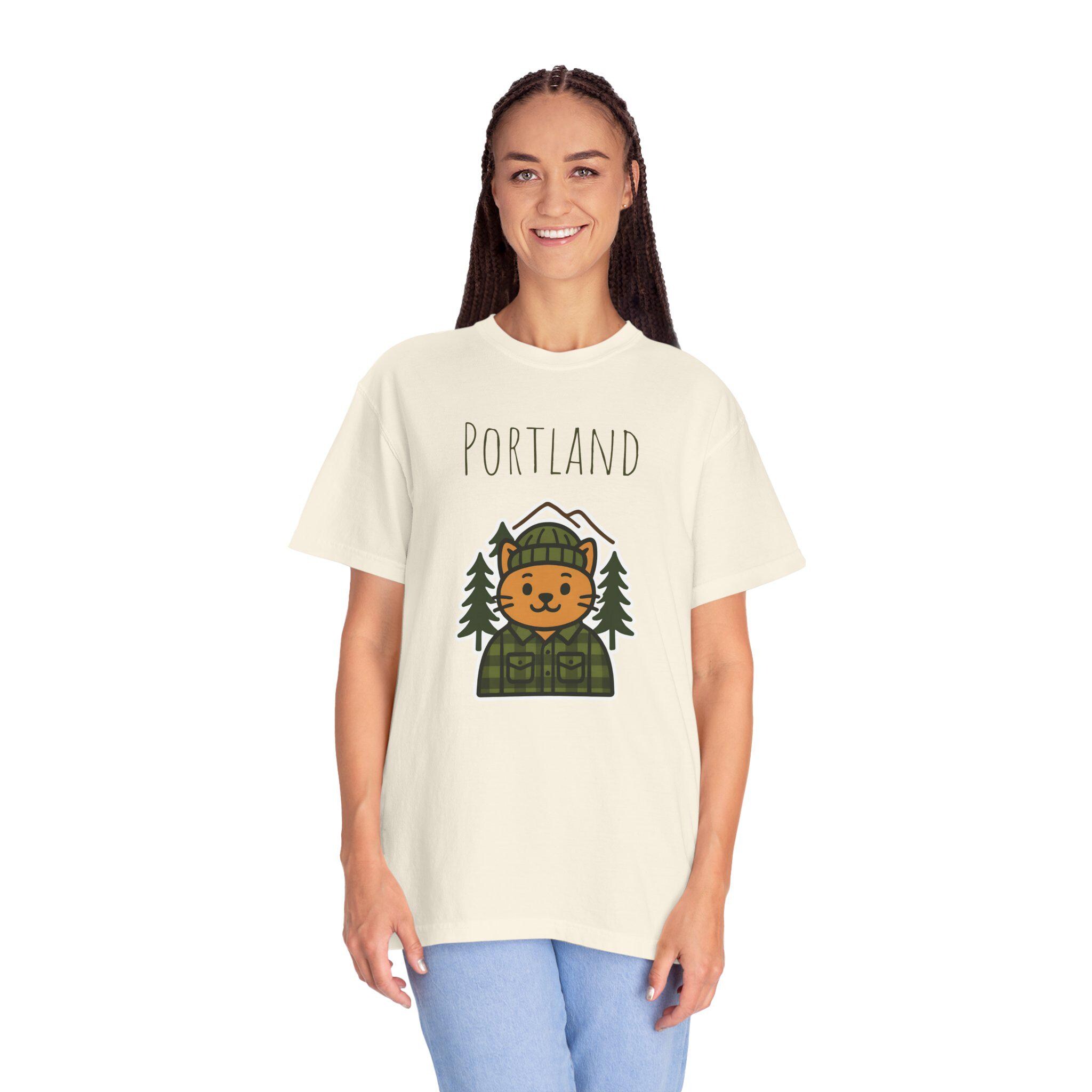 Portland Cat T-shirt: Evergreen PNW Graphic Tee - Etsy