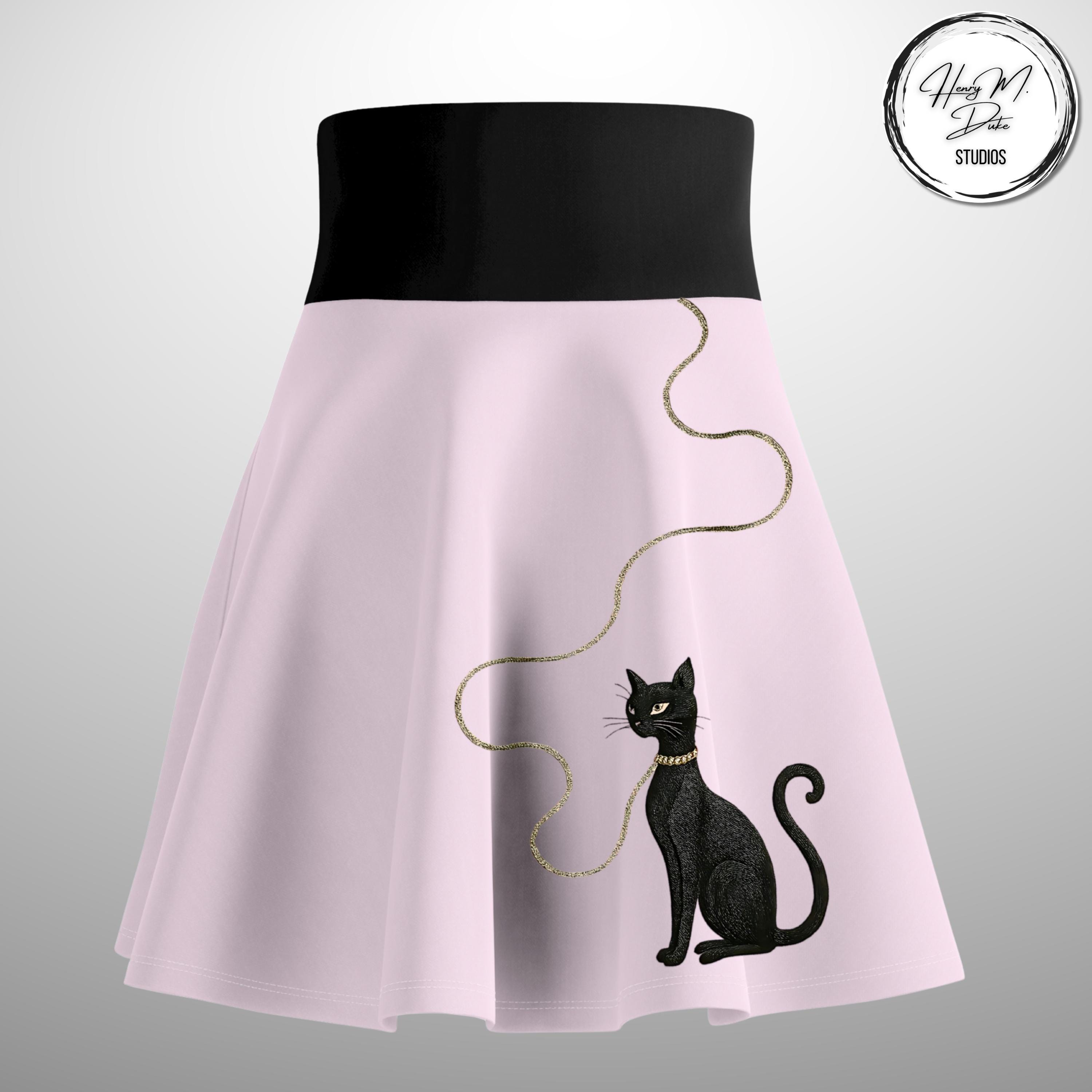 Black Cat Skirt - Etsy