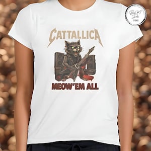 Cattallica T-Shirt: Metal Band Cat Parody Tee - Funny Rocker Gift