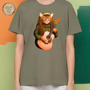Reggae Vibes Cat T-Shirt – Rasta Colors Feline Parody Tee – Jamaican Cat Shirt – Rastafarian Cat Lover Gift – Unisex Funny Cat Tee