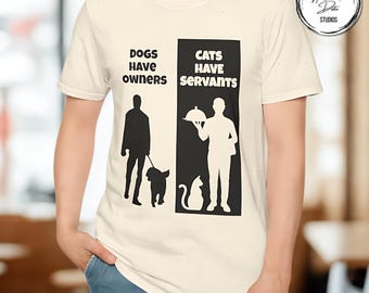 Funny Cat Servant T-Shirt: Unisex Cat Lover Tee