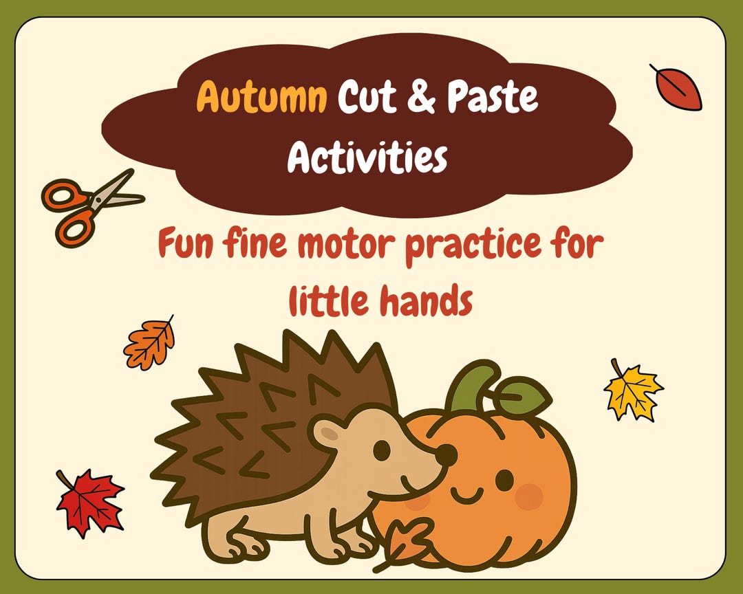 Autumn Cut and Paste Activity Pack: Fall Scissor Skills, Fine Motor ...