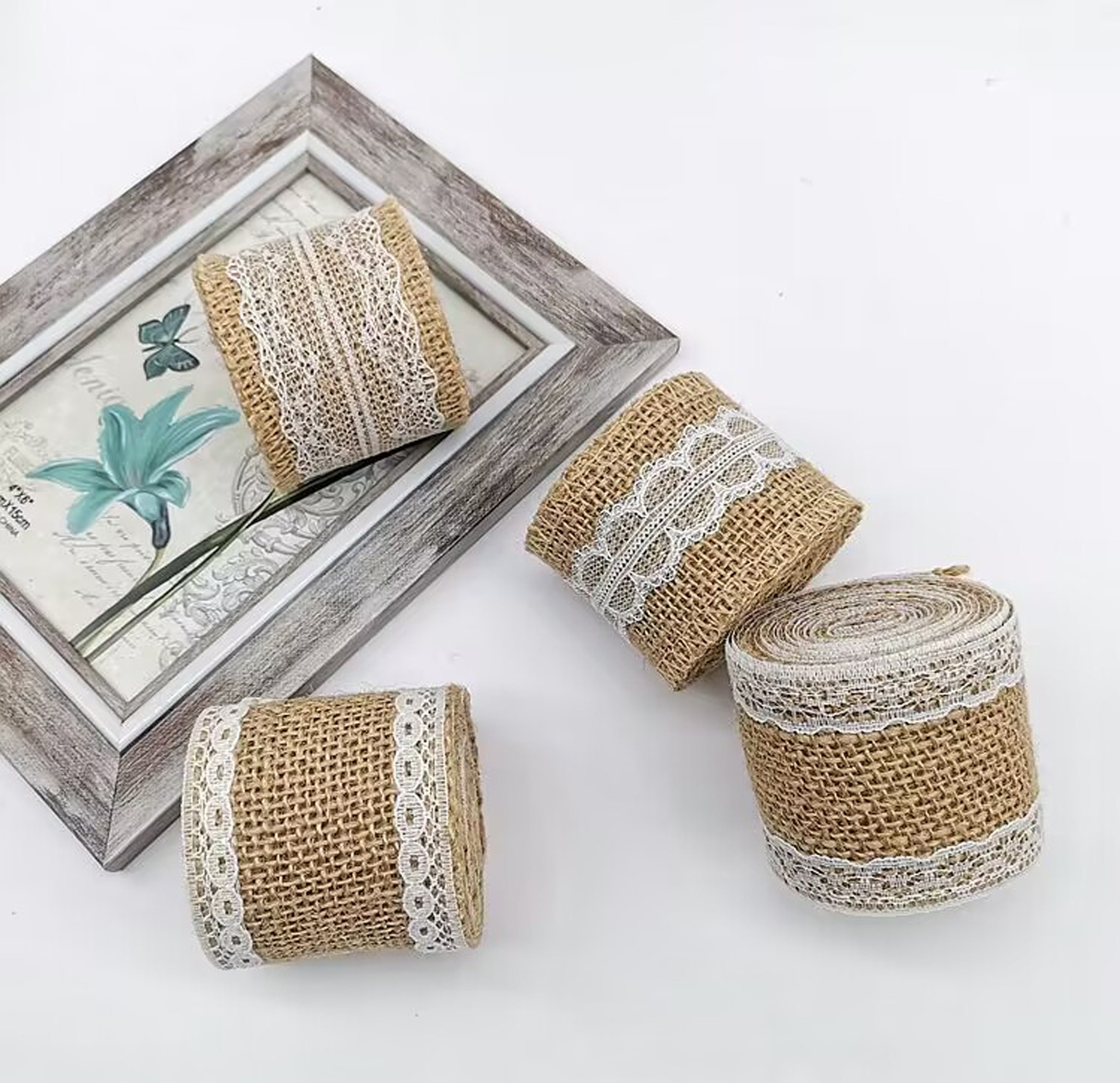 10 Meters Jute Burlap Hemp Rope - 2.5cm Wide Natural Cord For DIY, Wedding, Home Decor