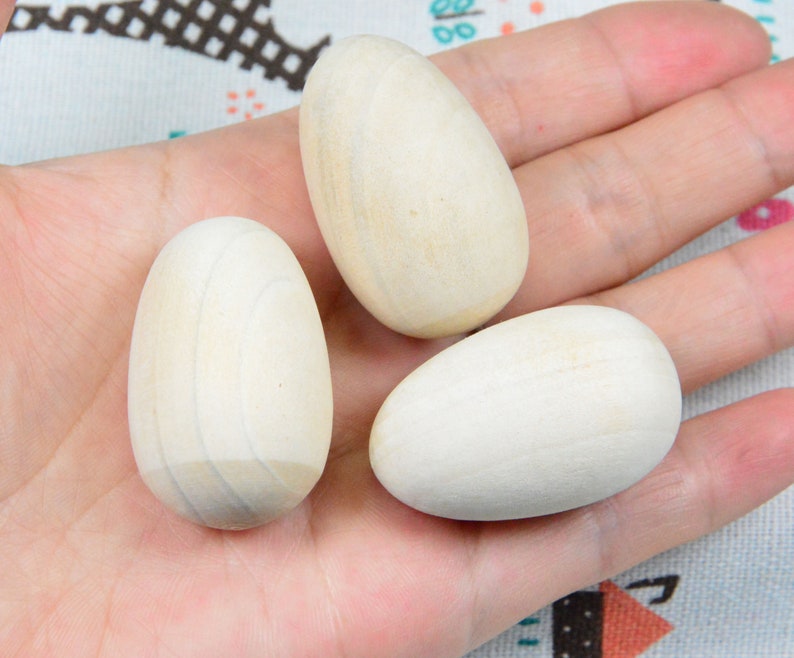 20 wooden eggs unfinished oval wood beads Egg shape wooden beads 24x39mm