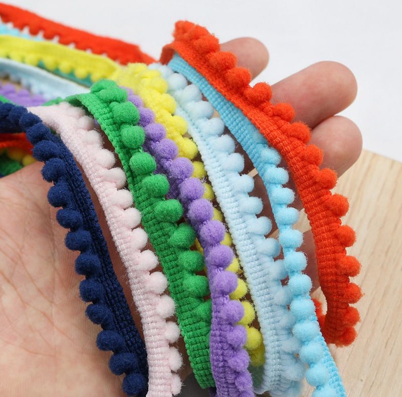 21 Colors Mini Pom Pom Trim by the Yard Pompom Ball Fringe Etsy