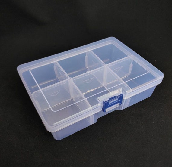 Large Clear Plastic Box, Rectangular Transparent Box With Removable 6  Compartments, Jewelry Bead Storage Box Container Box 16.2x11.8x5.6cm 