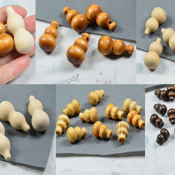 10pcs Assorted wooden cucurbit, Cucurbit shape wood charms, wood gourd pendant, choose you like