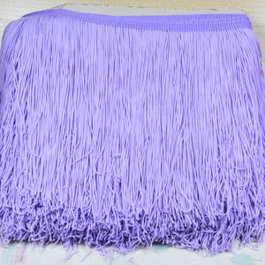 High Quality 8&#39;&#39; width double cord fringe trim 100% Rayon Chainette fringe, soft smooth Hyacinth Chainette Hangs for dancewear performance