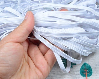 20yds white flat elastic cord 5.5x1mm