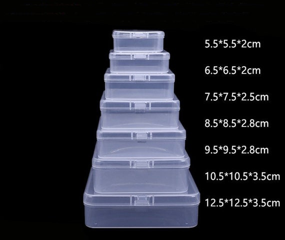 10pcs Round Clear Plastic Containers Beads Crafts Jewelry Display Storage  Boxes Case