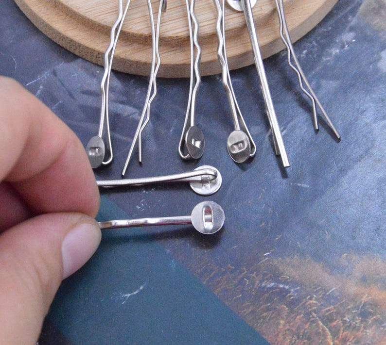 100 blanks hair pin hair bobby pins cabochon tray pin 44mm silver metal pins silver hair clips baby pins hair pins bobby pins