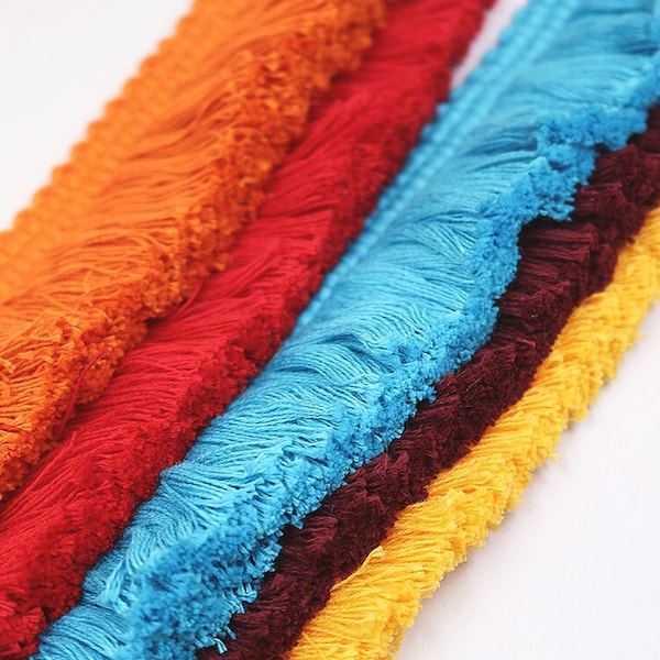 10ft 100% Baumwolle Pinsel Fransenband, 38mm breite Baumwollfransenborte für DIY Zubehör
