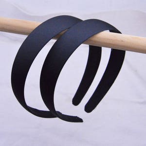 10pcs x 20mm black satin headbands, satin wrapped plastic headbands, satin hair band hair hoop