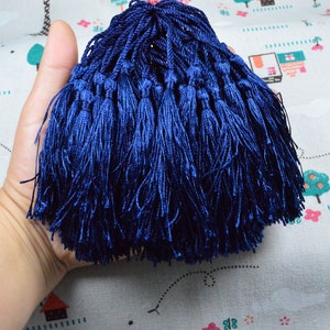 100 pcs Navy silk tassels, 3.0&#39;&#39; silk tassel fringe with 2.0&#39;&#39; cord, tassels for DIY crafts