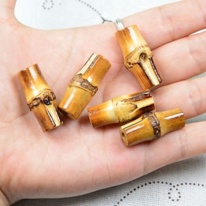 50 pcs natural bamboo beads, bamboo joint beads for DIY jewelry making