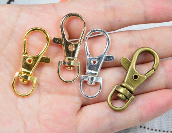 Lot De 30 Mousquetons Pivotants En Alliage - Porte-clés, Boucles De Ceinture - Taille 3.9 X 2 Cm - Pour DIY, Sacs, Bijoux