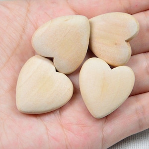 30pcs wooden hearts, unfinished heart shape wooden beads 24x26mm