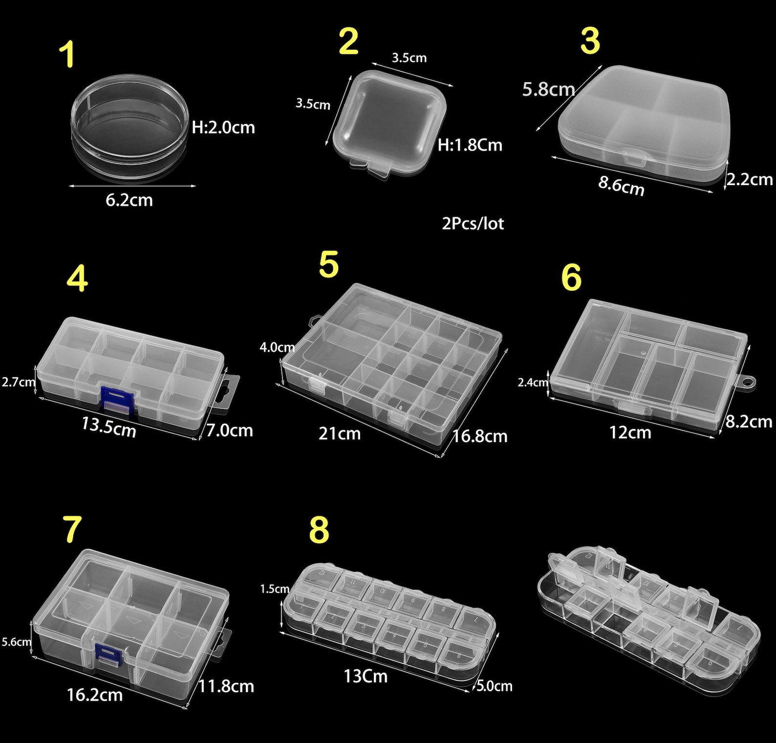 Assorted Plastic Box Clear Plastic Box Jewelry Organizer Box Etsy