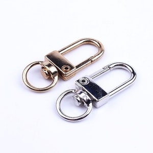 Silver/Gold Metal Square Swivel clasp, Keychain Lobster Clasp, Lobster Claw spring clasp clip, bag handware hook key clasp 12x33mm