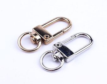 Silver/Gold Metal Square Swivel clasp, Keychain Lobster Clasp, Lobster Claw spring clasp clip, bag handware hook key clasp 12x33mm