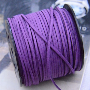 10 yds Ultra Violet faux suede leather cord, Leather string cord 2.5mm