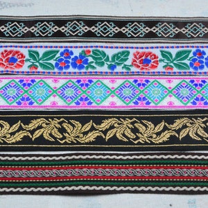 1.34&#39;&#39; Wide Jacquard ribbon trim Floral Embroidered ribbon Woven fabric tape border sewing crafts