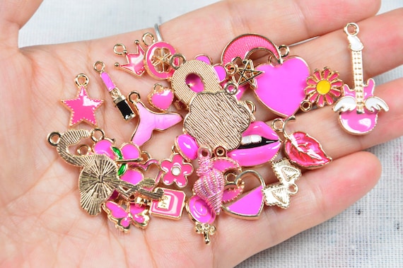 Collection 23 Enamel Charms, Assorted Charms, Gold Plated Alloy Charms for  Bracelet Jewelry Making 