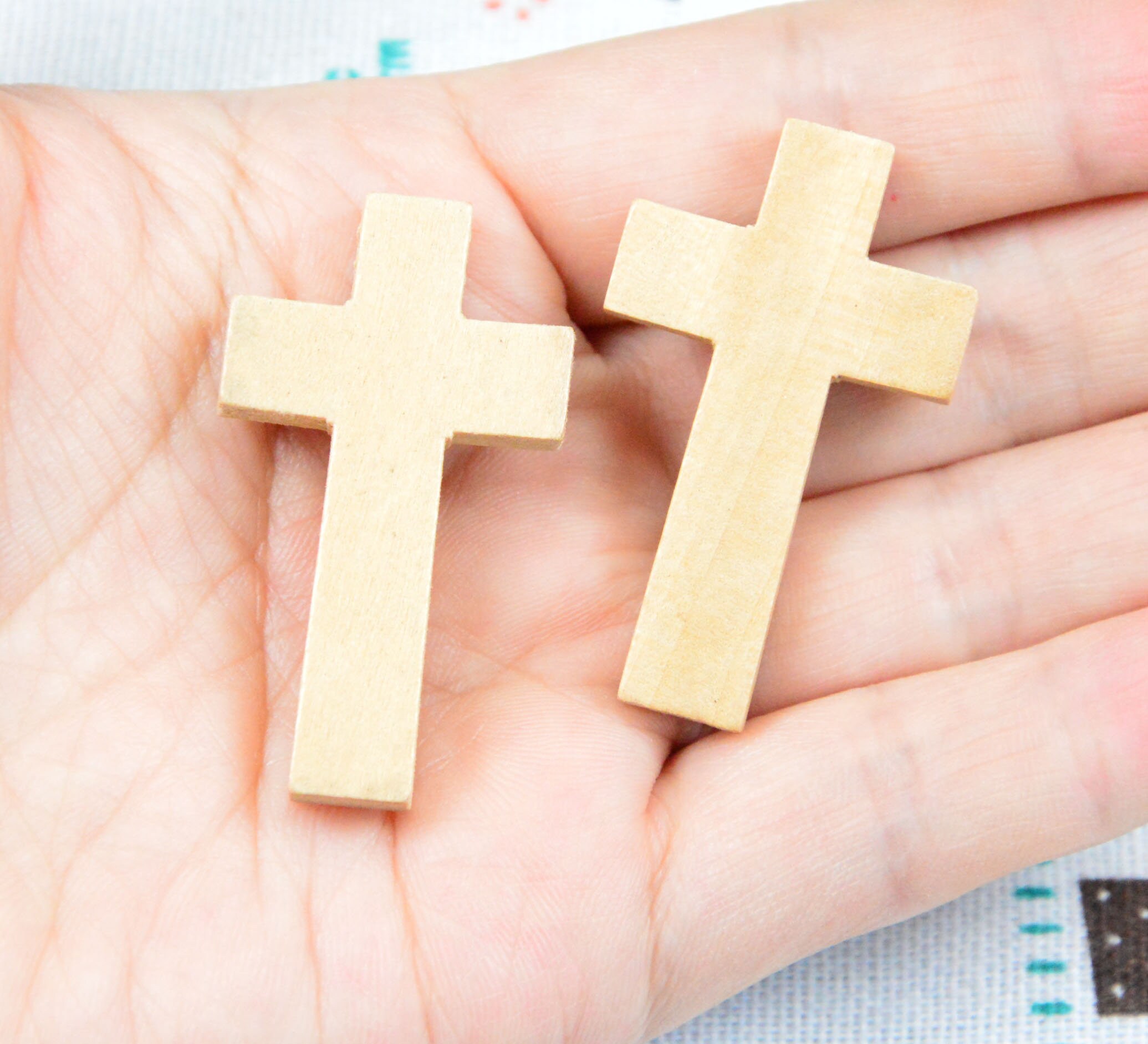 4 Pack Wooden Cross Unfinished Wood Crosses Tabletop Cross for Crafts 4.5x8.5 Inches