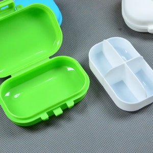 White/Green/Yellow/Blue Square plastic box individual 4 Grids white tray, Pill box, Medicine box storage, Jewelry beads organizer holder image 4