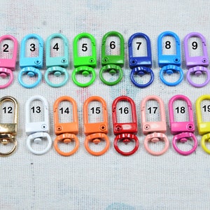 Assorted color Metal square Clasp clip, Enamel Swivel clasp connector for Keychain, Lobster clasp bag hardware key hook
