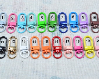 Assorted color Metal square Clasp clip, Enamel Swivel clasp connector for Keychain, Lobster clasp bag hardware key hook