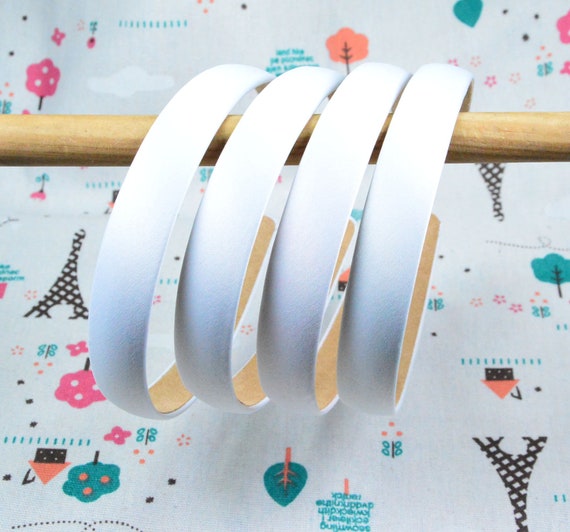 10 pcs assorted color satin covered plastic headbands 20mm satin headband
