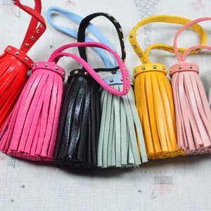 5 PCS large Leather tassels, large keychain tassels, faux leather tassel charms bag keychain supply