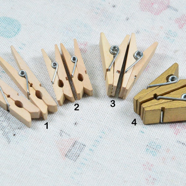 10 pcs/50 pcs mini wooden pegs, small wooden clothes pins, wood clothespins clothes pegs, unfinished wood card holder hanging photo clips