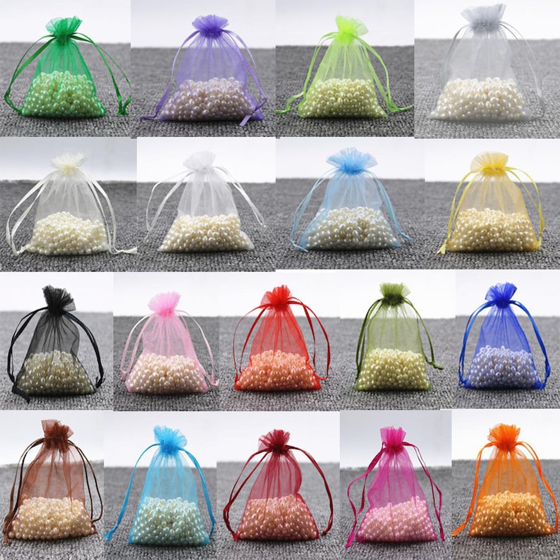 100 small organza bags Assorted color transparent organza Etsy