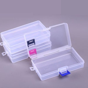 1 box Empty Clear plastic box, Rectangle shape Jewelry bead storage box, Craft supply organizer box, plastic case container box