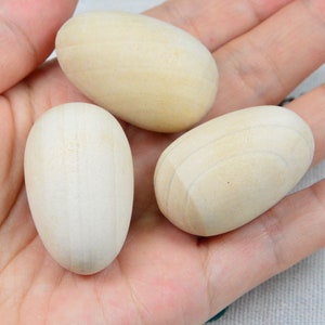 5 pcs/10 pcs wooden eggs, unfinished Egg shape wooden beads, oval wood beads 24x39mm