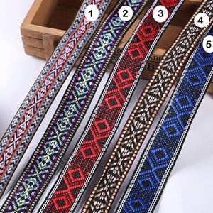 2.5mm wide Jacquard trim by the yard, Geometric woven trim Embroidered Jacquard ribbon sewing trim craft ribbon
