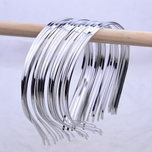 20 pcs silver metal headband, plain headband, hair hoop, metal band hair band, plain tiara, Silver head bands 3mm