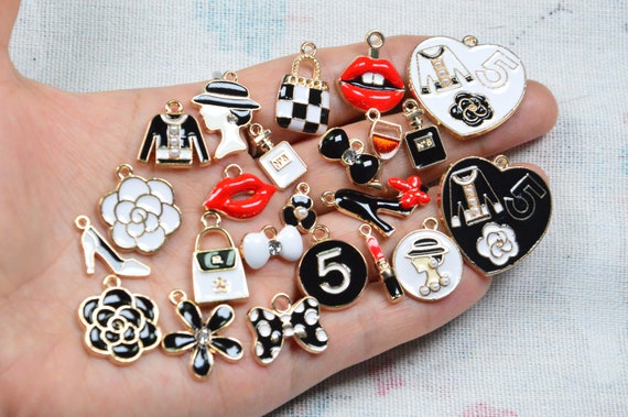 Collection 23 Enamel Charms, Assorted Charms, Gold Plated Alloy