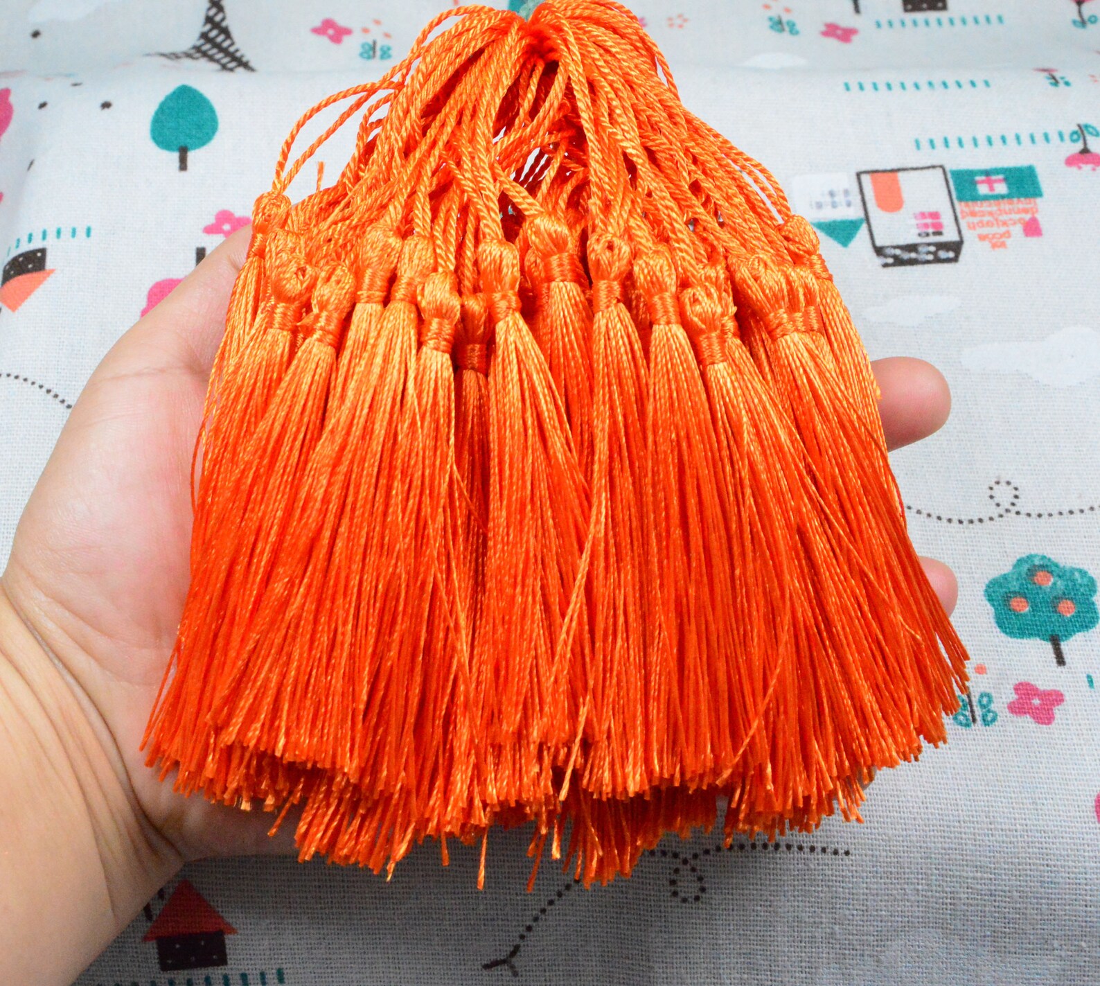 100 pcs orange silk tassels 3.0'' tassles with Etsy
