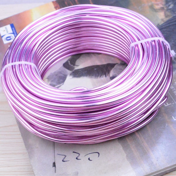Fil en aluminium violet de 3,0 mm, cordon en fil d'aluminium de 10 m, matériaux faits à la main en fil artistique