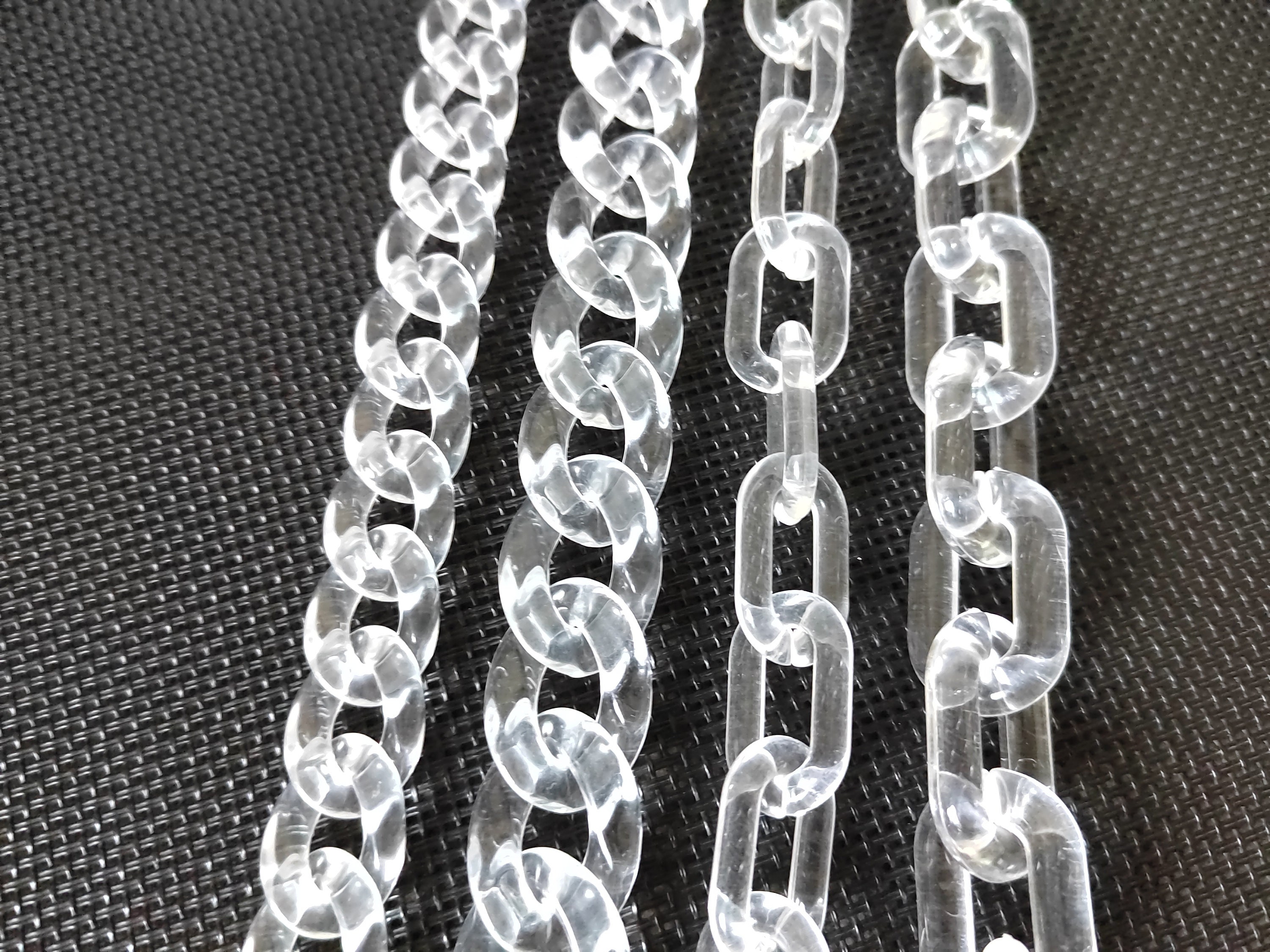 22 x 24mm Acrylic Chain Open Links, Plastic Chain Links, Purse Handle  Chain, by Yard, TR-12146