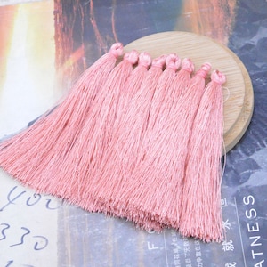 20pcs x 3.5&#39;&#39; large tassels, silk tassels, Dusty Rose silk fringe tassel charms