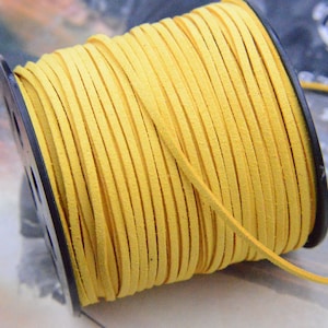 10 yds Yellow Gold faux suede leather cord, Faux Suede Leather String 2.5mm
