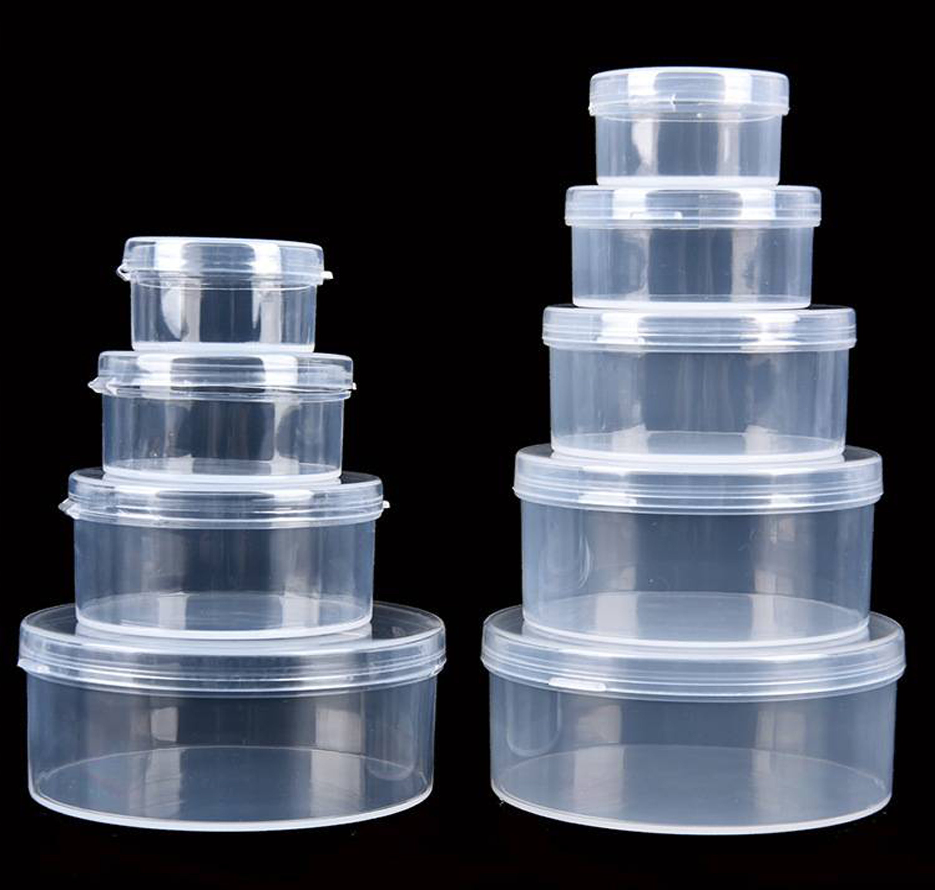Round Clear Plastic Deli, Sauce Small Pot Container Cups with Lids 1.5oz/45ml