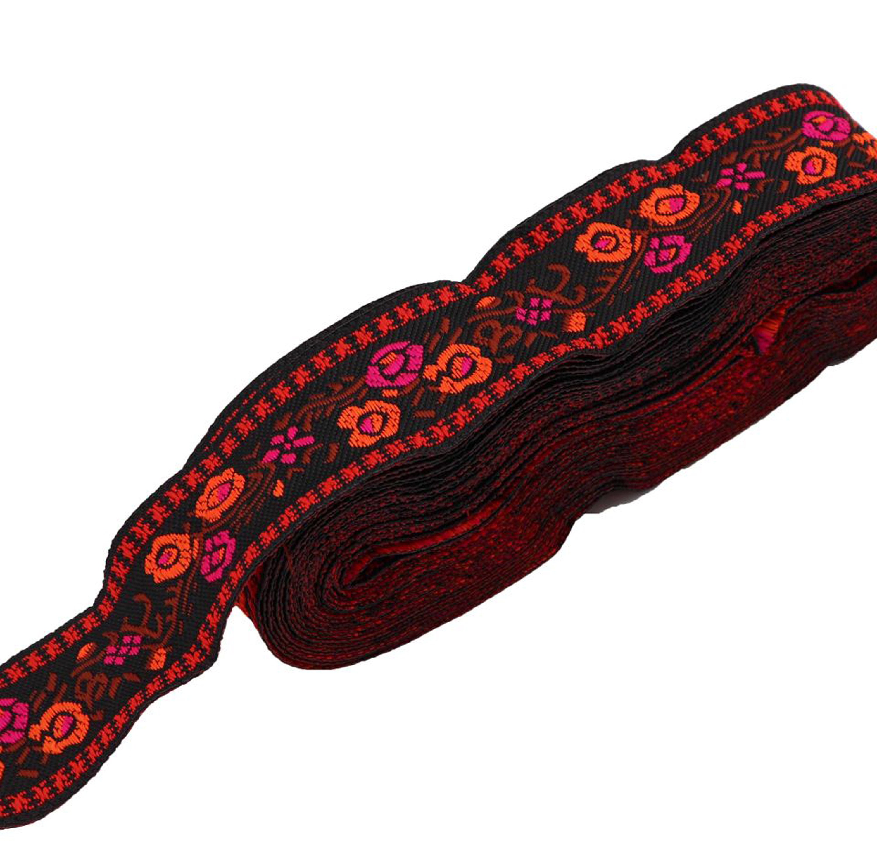 Jacquard-Blattband – 3 Meter Retro-Style Bordüre Zum Nähen & Dekorieren (Cyan, 3 Cm Breit)